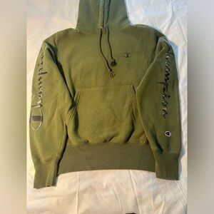 Champion army green hoodie size X-small